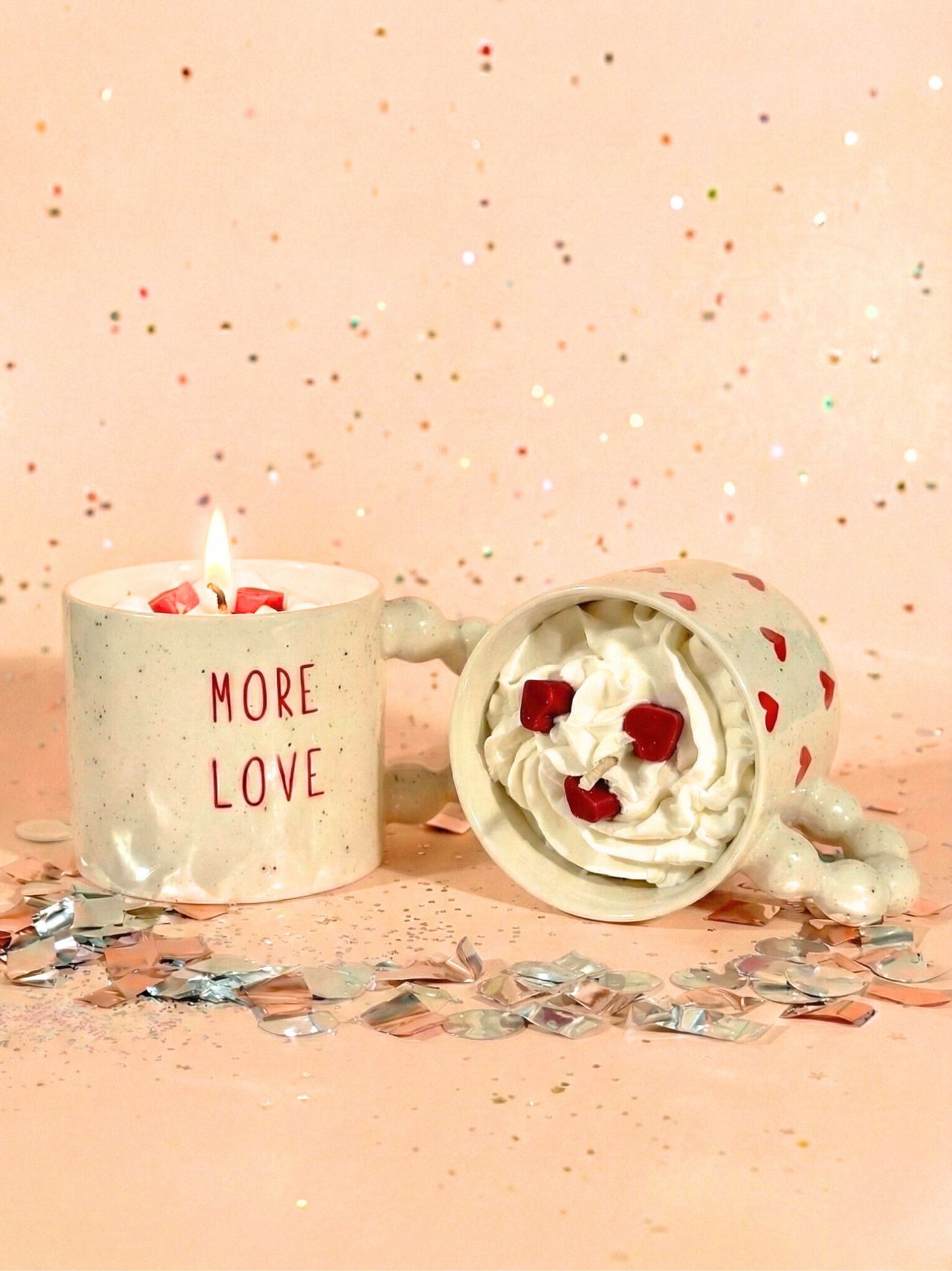 Bougie chantilly parfumée - Mug de Noël Cœur -