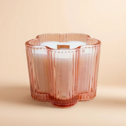 Bougie Grenade – Cire de soja & mèche en bois
