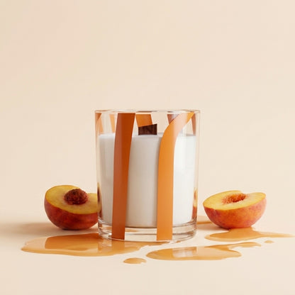 Bougie Maxi Pêche – Cire de soja & mèche en bois