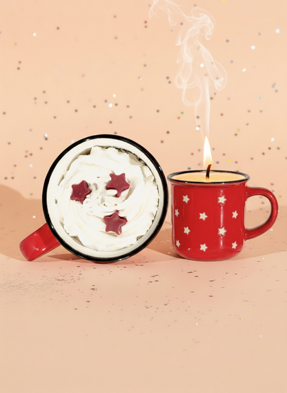 Bougie chantilly parfumée - Mug de Noël Étoiles -